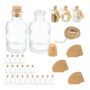 Set of 25 transparent liquid and bulk food spice organizers 9x5cm., light brown