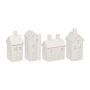 Set of 4 candles in candlesticks "Home", white