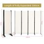 Screen 220x51x173cm., white/black