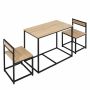 3-piece dining set Homcom, light brown/black