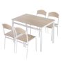 5-piece dining set Homcom, white/light brown