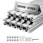 Profile aluminiowe wytłaczane VEVOR 2020T-100-10-Y, 10 szt., srebrne, 20 × 20 × 1000 mm