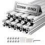 Profile wytłaczane aluminiowe VEVOR 2020T-122-10-Y, 10 szt., srebrne, 20 × 20 × 1220 mm