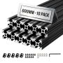 Profile wytłaczane aluminiowe VEVOR 2020T-60-10-H, 10 szt., 2 × 2 × 60 cm