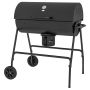 Grill węglowy z wędzarnią Outsunny 95x71,5x102cm, czarno-srebrny