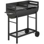 Charcoal barbecue, 2 cooking zones, Black, 103 × 100 × 46.5 cm