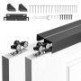Zestaw okuć do drzwi przesuwnych Bypass VEVOR XC40B-6FT, system 2-drzwiowy, 182,9 × 10,26 × 5,56 cm