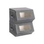 Storage box set, 2 pieces, grey