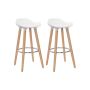 Set of 2 white bar stools