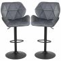 Bar stools, 2 pcs, 58 × 97–117 × 57 cm