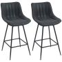 Bar stools, 2 pcs, Black, 47 × 54.5 × 97.5 cm