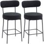 Bar stools, 2 pcs, Black, 49 × 95 × 52 cm