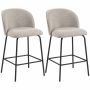 Bar stools, 2 pcs, Grey, 50 × 93 × 55 cm