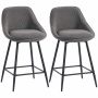 Bar stools, 2 pcs, Grey, 49 × 88 × 52 cm