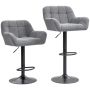 Bar stools, 2 pcs, Grey/black, 57.5 × 52.5 × 93–114 cm