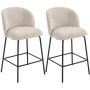 Bar stools, 2 pcs, Beige, 50 × 93 × 55 cm