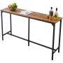 Stolik barowy VEVOR BTZ-GW-004, 1 szt., jasnobrązowy/czarny, 160 × 39,8 × 91,5 cm