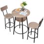 Bar table set VEVOR BTZ-GW-003, 1 table and 2 stools, light gray/black, Ø600 × 915 mm