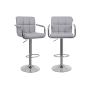 Bar stools with armrests 2 pcs gray