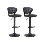 Bar stool set with crown-shaped backrest, 2 pcs.