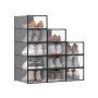 Pudełka na buty SONGMICS LSP312, 12 szt., przezroczyste, 33,2 × 23 × 14,5 cm