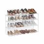 SONGMICS Shoe Rack, 4-Tier, 5-10 Pairs, White, 30 × 92 × 55 cm