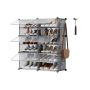 Обувная полка SONGMICS, 6 отделений, серая, 83 × 94 × 32 см