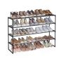 Półka na buty SONGMICS LSA004B01, 4 poziomy, 5-10 par, czarny, 117 × 75 × 30 cm