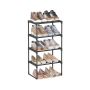 Półka na buty SONGMICS LSA004B01, 4 półki, 5-10 par, czarna, 42,5 × 71,5 × 30 cm