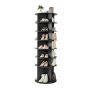 Półka na buty VEVOR OY-XZXJ-07-7, 7 półek, 4 przegrody, do 28 par, czarna, 598 × 1805 × 598 mm