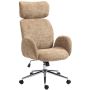 Office chair, adjustable headrest, Brown, 65 × 75 × 115–123 cm