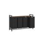 Laundry basket with shelf 140L., black/brown