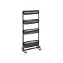 Narrow 4-tier trolley/shelf with wheels