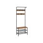 Outerwear rack and shoe bench HSR37BX, dark brown