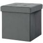 Storage box-pouf, 37.6 l, Grey, 38 × 38 × 38 cm