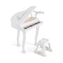 Children's toy piano with chair, white