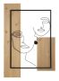 Decorative wall panel Faces, Black/brown, 63 × 90 × 2 cm