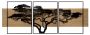 Decorative wall panel Lagos, 3 pcs, Black/brown, 204 × 80 × 2 cm