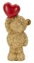 Decorative teddy bear with a heart, 9 × 18.8 × 6.5 cm