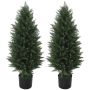 Artificial cypress plant, 2 pcs, 33 × 90 × 33 cm