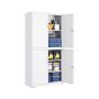 SONGMICS OMC016G01 Szafka na dokumenty, 4 drzwi, 5 półek, biała, 40 × 80 × 180 cm