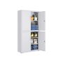 SONGMICS OMC016G01 Szafka na dokumenty, 4 drzwi, 5 półek, szara, 40 × 80 × 180 cm