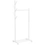 Clothes rack, with 5 hooks and shelf, White, 68 × 171 × 43 cm