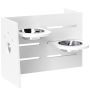 Bowls with stand PawHut 63x58.5x40cm., white/silver color