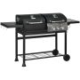 Grill gazowy z pięcioma palnikami, 161 x 54 x 103 cm, czarno-srebrny