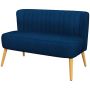 Sofa dwuosobowa, 2 miejsca, niebieska, 117 × 77 × 56,5 cm