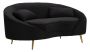 Sofa dwuosobowa Oslo, 2-osobowa z 2 poduszkami, czarno-złota, 148 × 68 × 84 cm