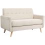 Sofa dwuosobowa, beżowa, 134 × 82 × 71 cm