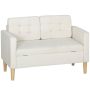 Sofa dwuosobowa ze schowkiem, biała, 117 × 78 × 62 cm