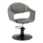 Fotel barberski ergonomiczny Hair System Halo, szary, hydrauliczny, wysokość 40-50 cm